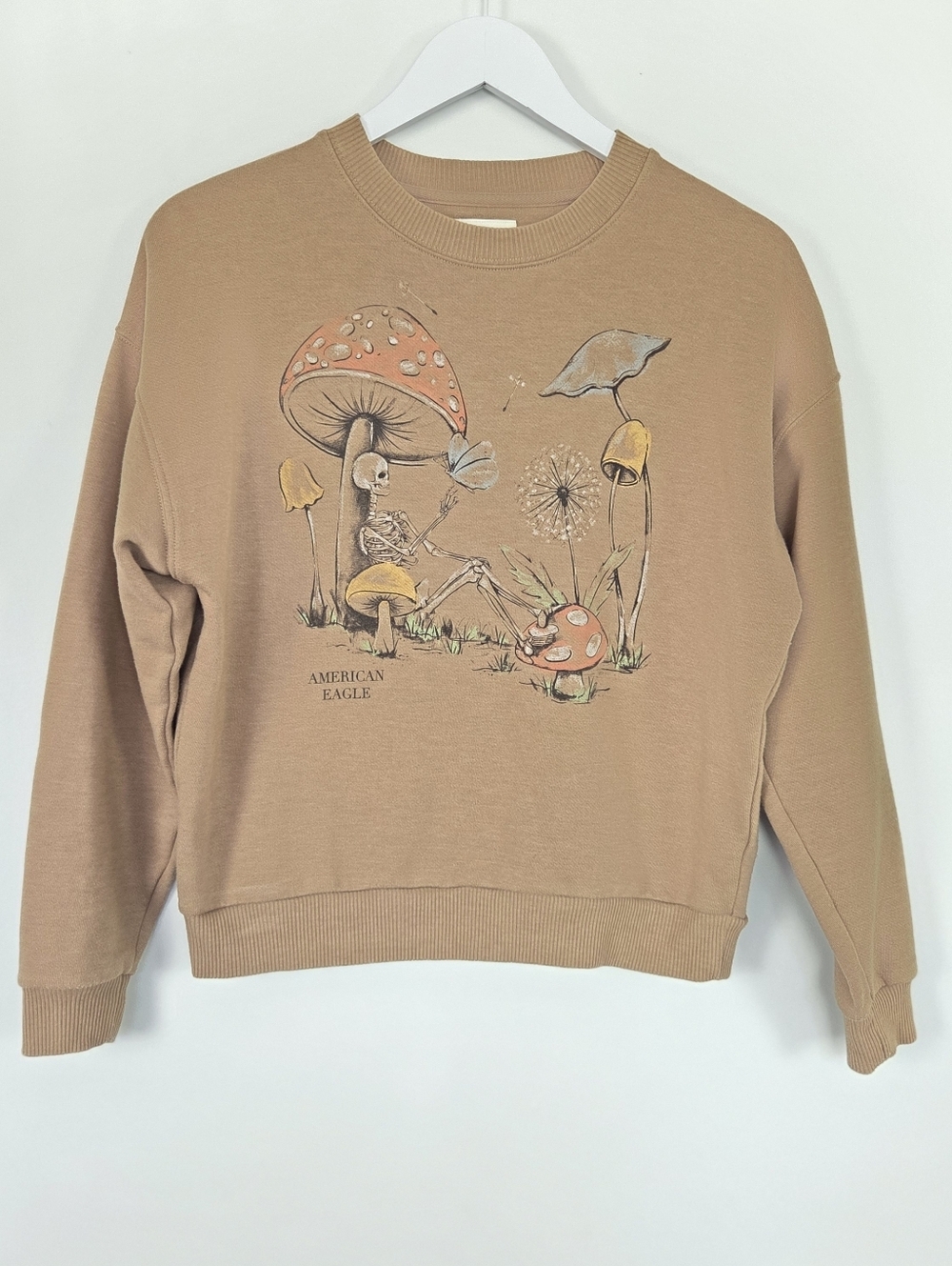 American Eagle Outfitters Skeleton Mushroom Crewneck Sweatshirt Size XS